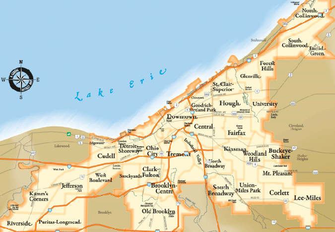 map of Cleveland Neighborhoods